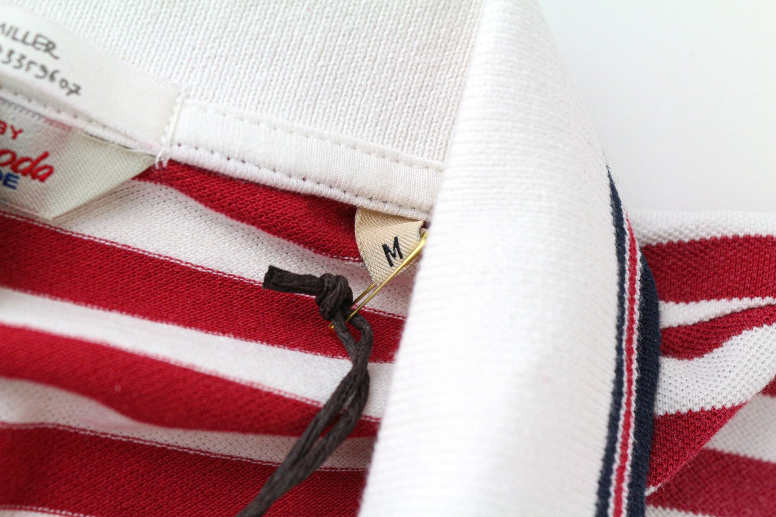 SCOTCH & SODA Ams Couture Men's Polo M Red White Striped Cotton T-Shirt