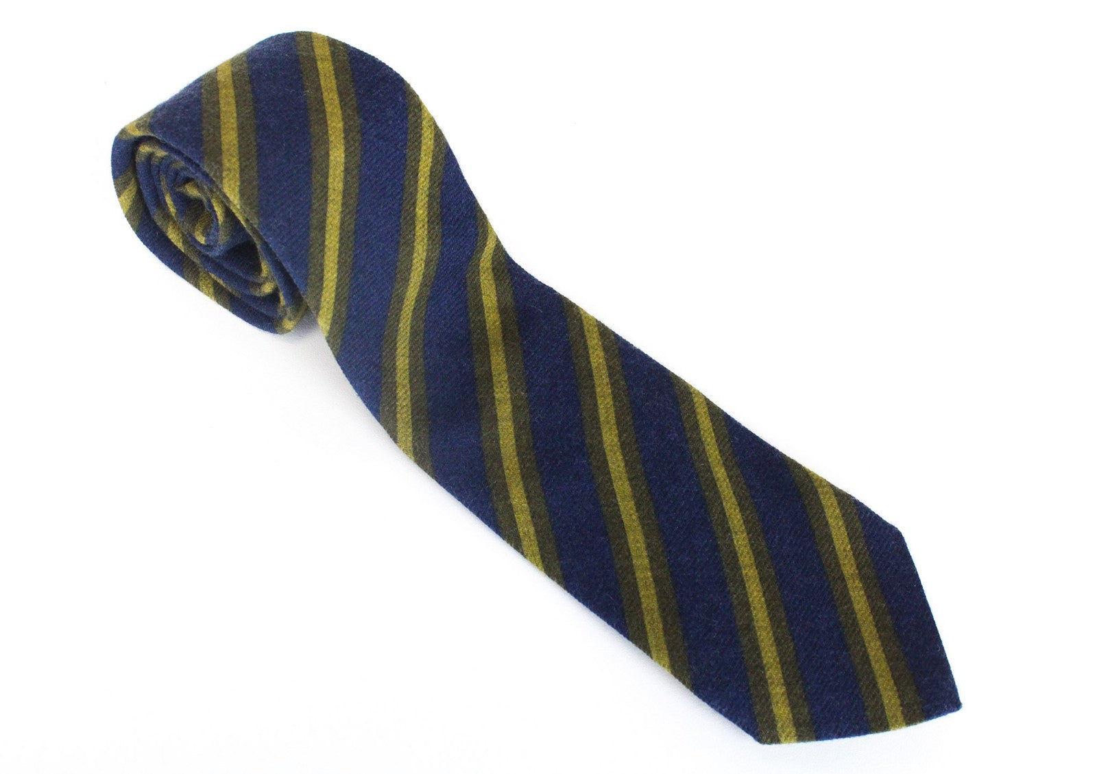 SUITSUPPLY Men's Tie 150x8cm Blue Wool Melange Stripe Pointed-End