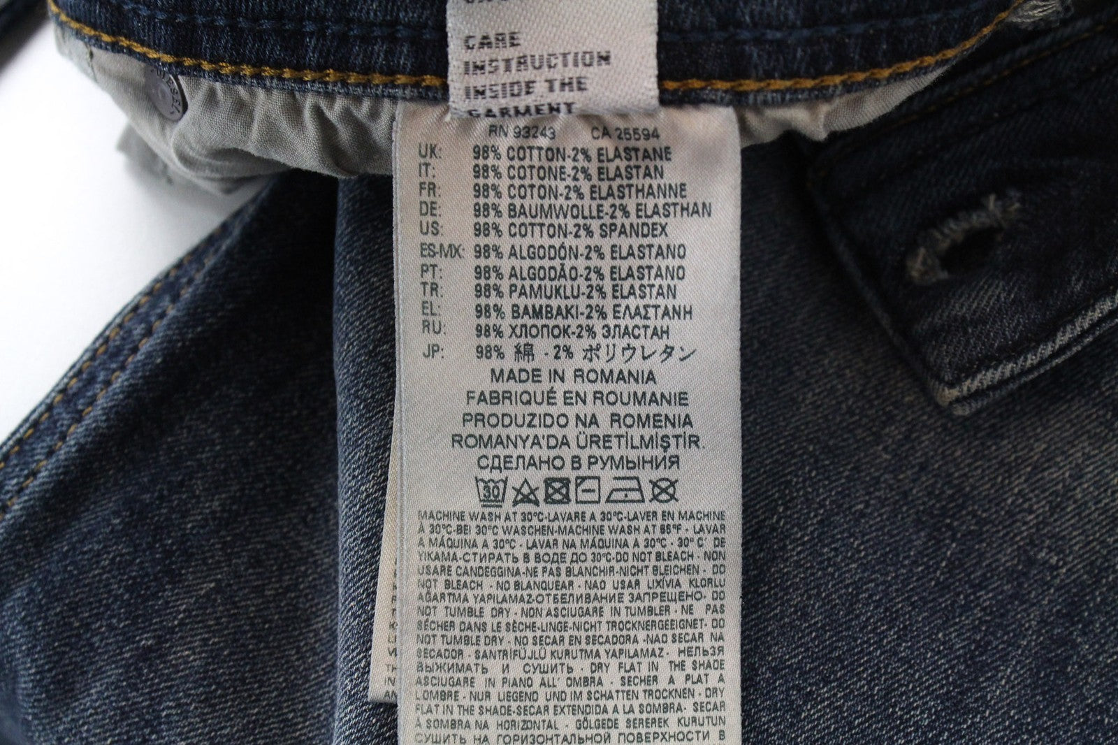 DIESEL Sleenker 069DG Men Jeans W27/L32 Boys Slim-Skinny Blue Cotton Stretch