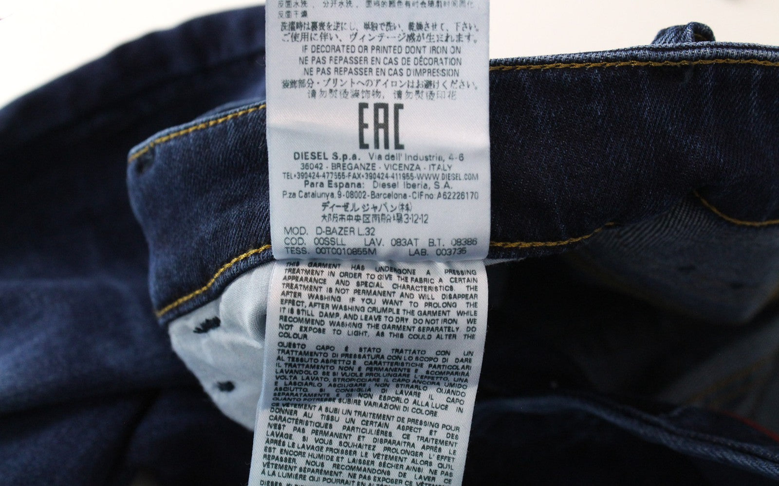 DIESEL D-Bazer 083AT Men Jeans W26/L32 Boys Tapered Fit Blue Cotton Stretch