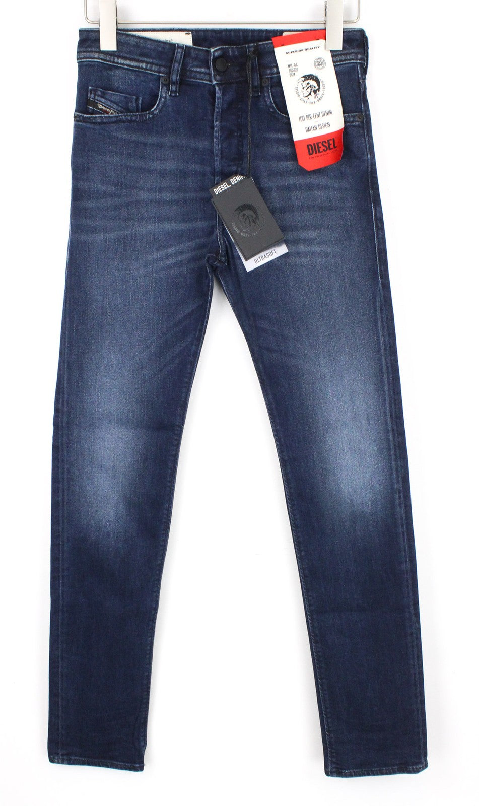 DIESEL Buster 087AS Men Jeans W26/L32 Boys Slim-Tapered Blue Cotton Stretch