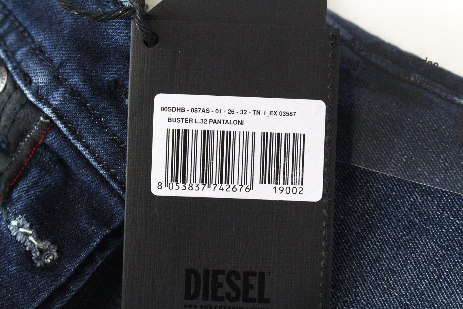 DIESEL Buster 087AS Men Jeans W26/L32 Boys Slim-Tapered Blue Cotton Stretch