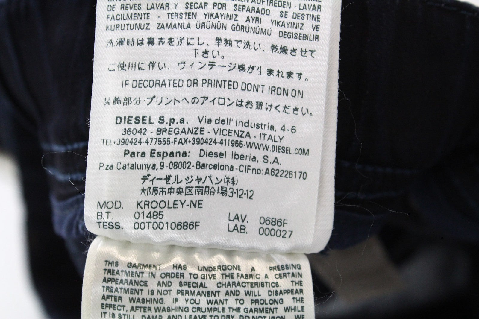 DIESEL Krooley-NE 0686F Men Jeans W26 Boys Sweat Jogg Slim Blue Cotton Stretch