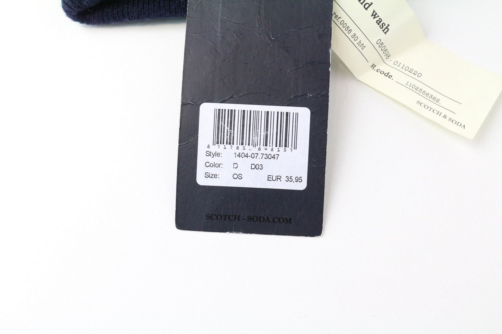 SCOTCH & SODA Men's Hat OS Blue Wool Blend Beanie Striped Cuffed Knit Winter