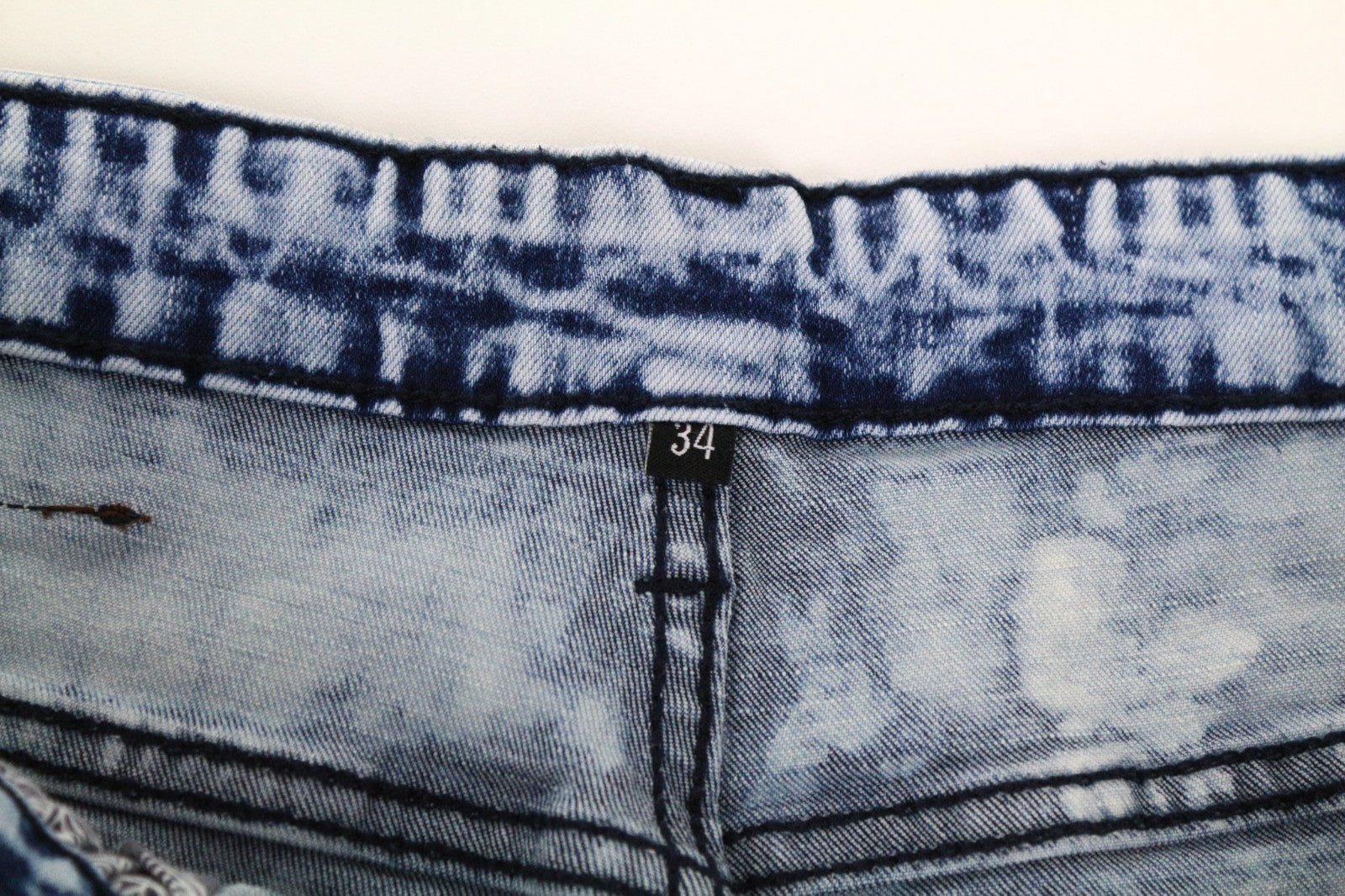 DESIGUAL Ares Men Jeans W36 Jogger Drawstrings Faded Blue Cotton Stretch