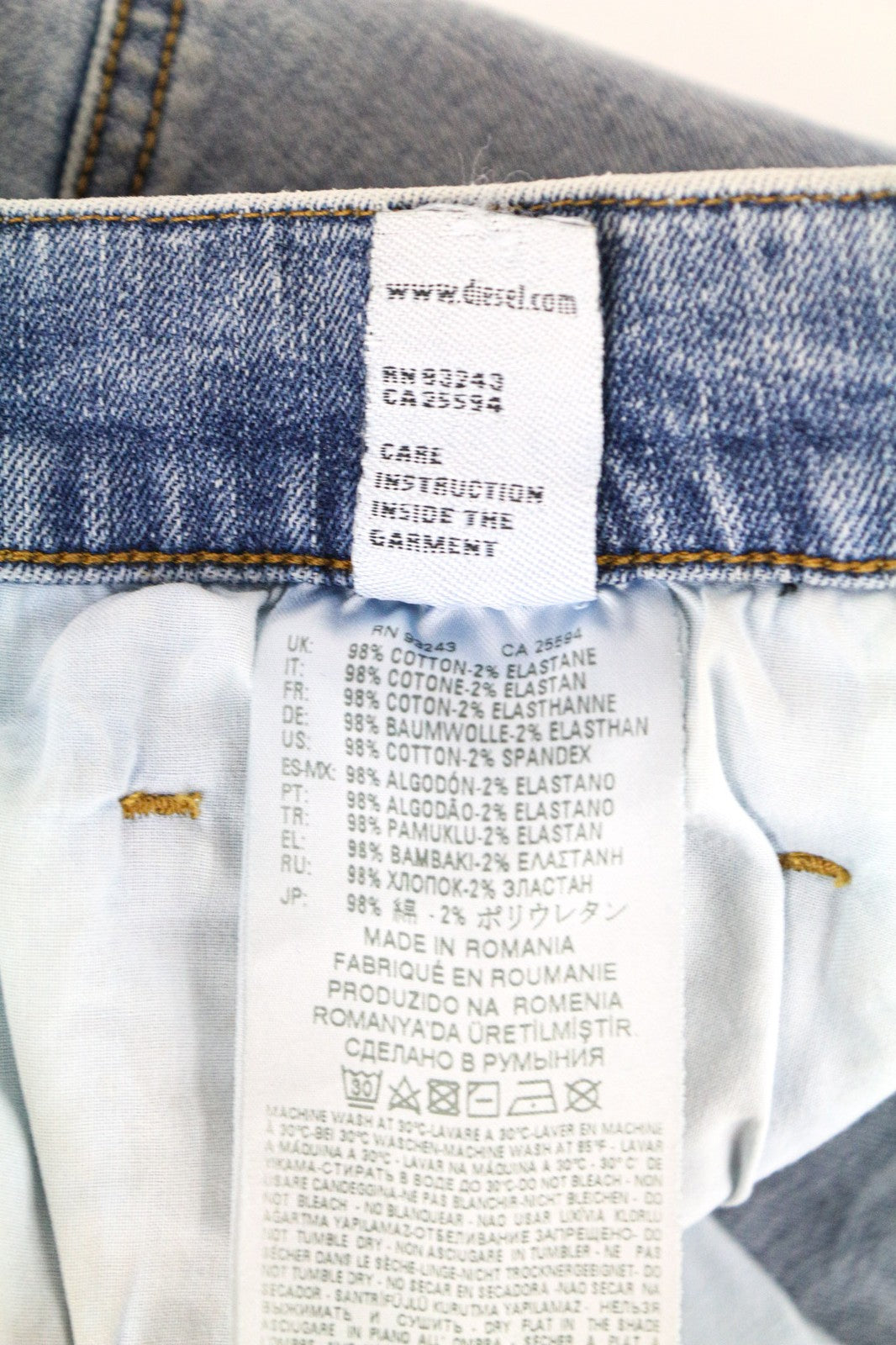 DIESEL D-Eetar 087AV Men Jeans W28/L32 Carrot Tapered Blue Cotton Stretch