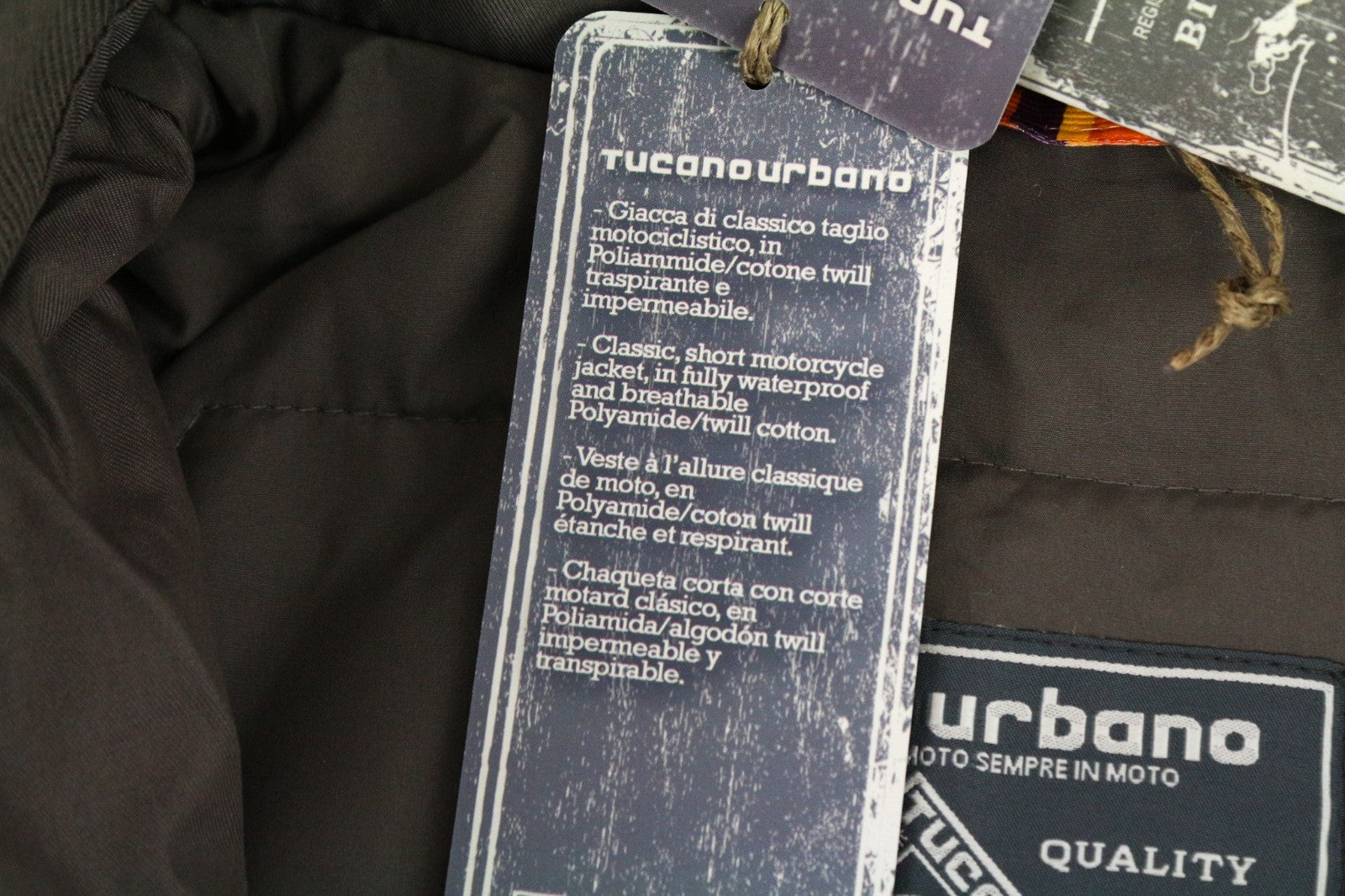 TUCANO URBANO Angus Men Jacket M Brown Cottoon Blend Hooded Waterproof Moto