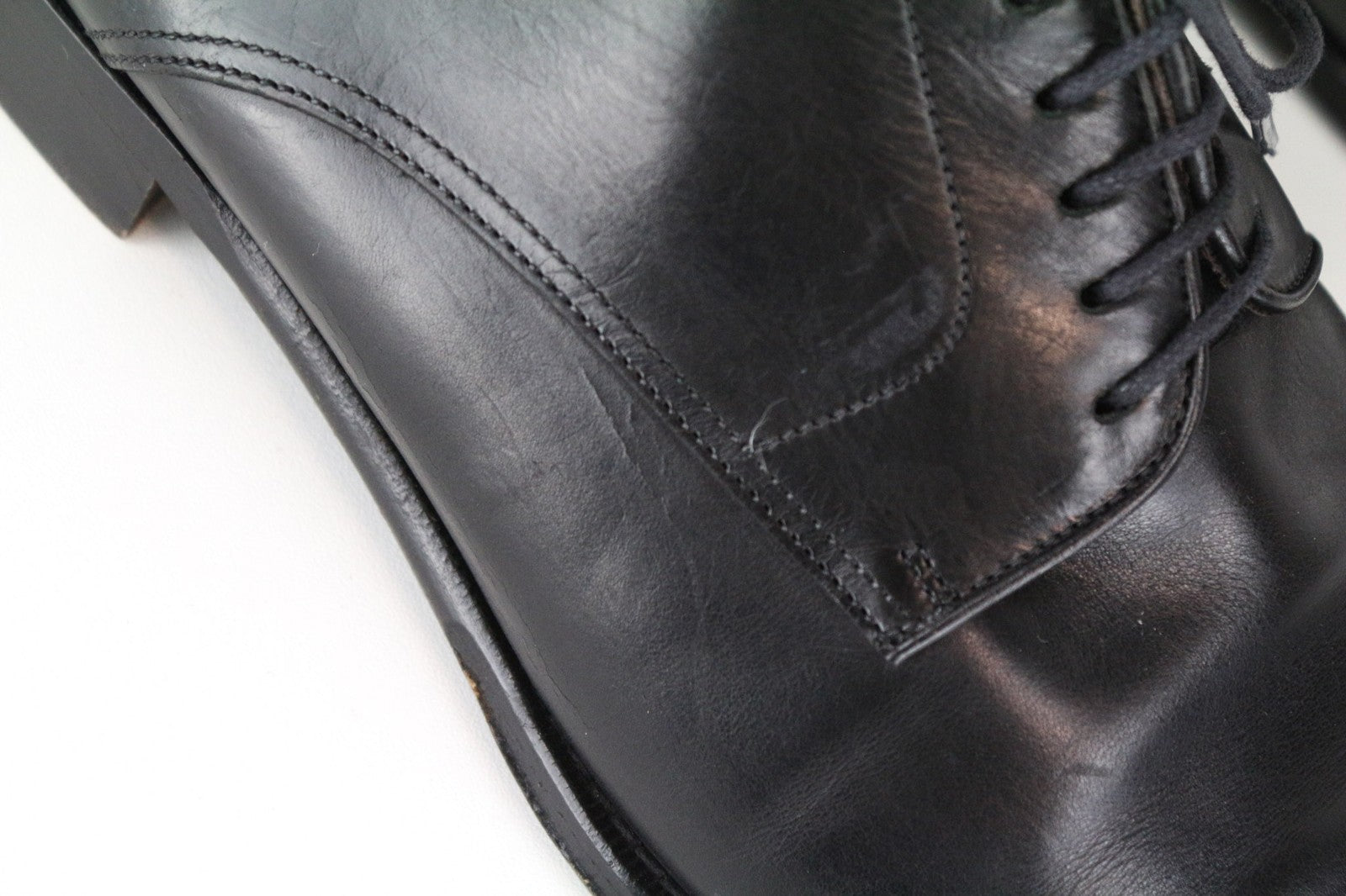 SUITSUPPLY Men Formal Shoes EU42.5 Black Genuine Leather Laced Classic Low-Top