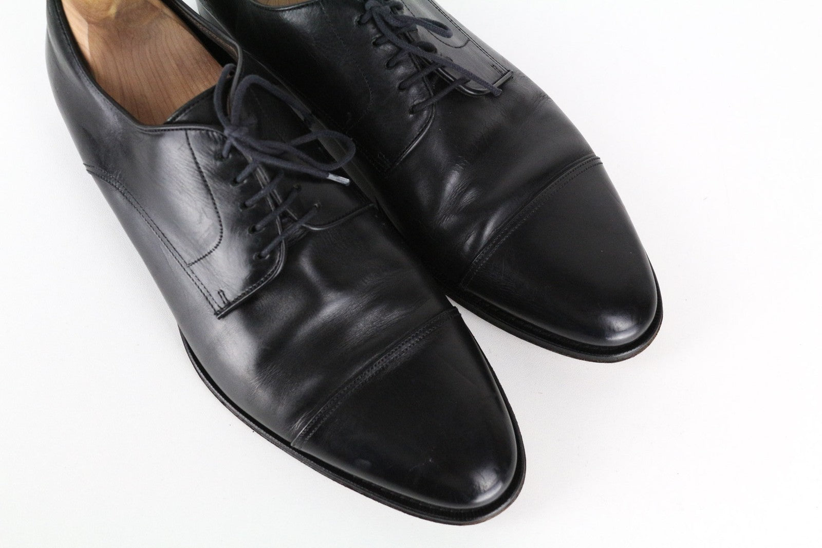SUITSUPPLY Men Formal Shoes EU42.5 Black Genuine Leather Laced Classic Low-Top