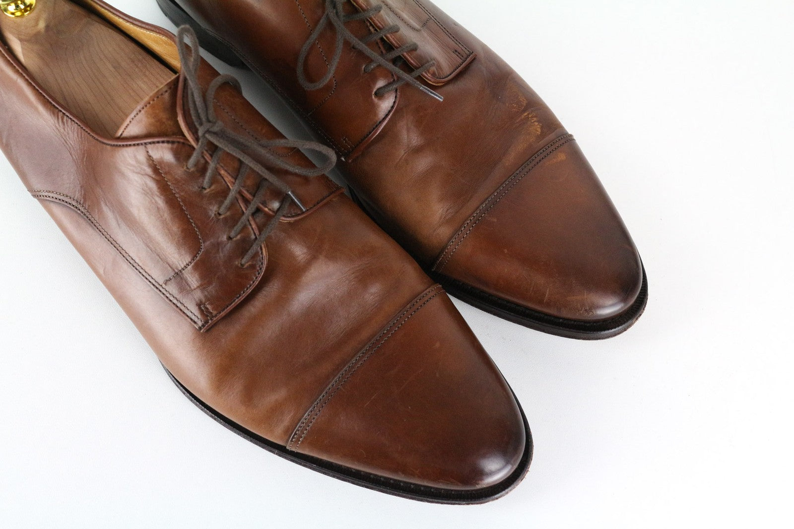 SUITSUPPLY Men Formal Shoes EU45 Brown Genuine Leather Laced Low-Top Classic