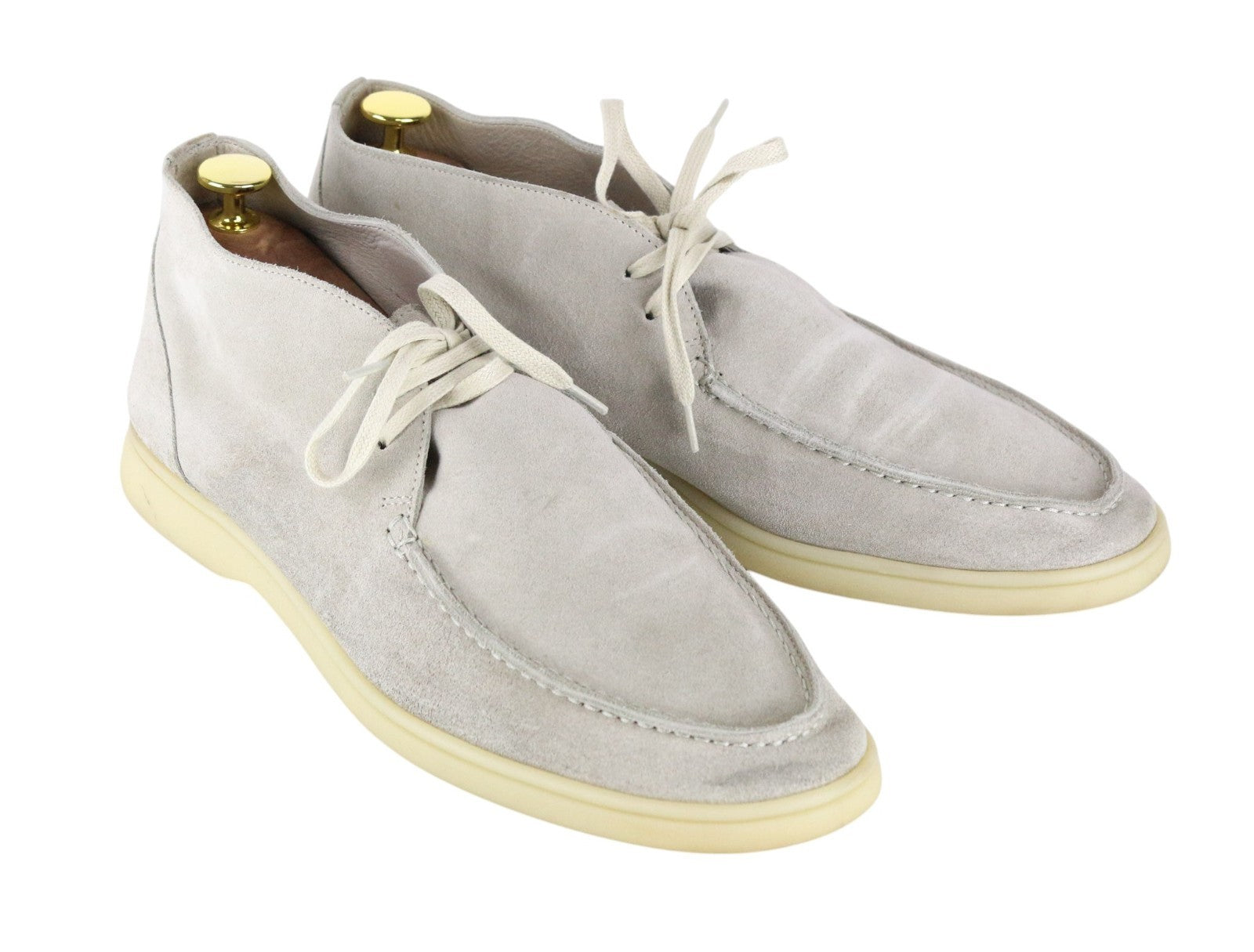 SUITSUPPLY Men Formal Shoes EU42 Light Grey Suede High-Top Laced Casual