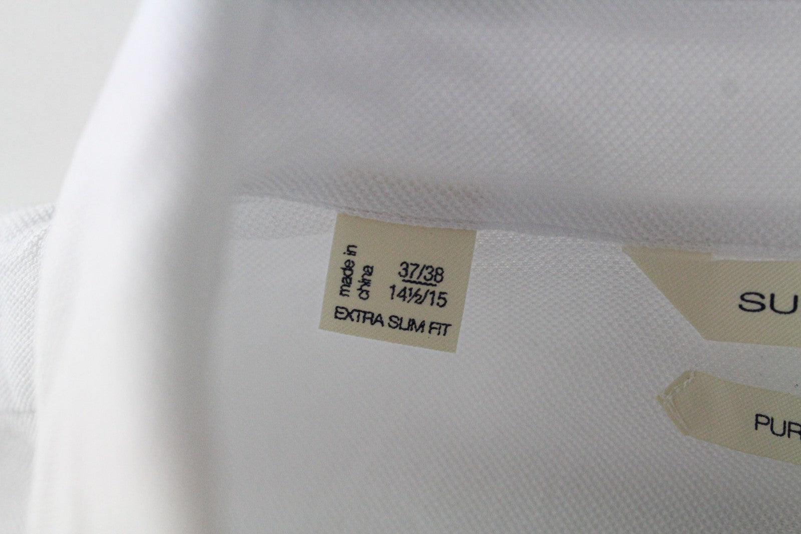 SUITSUPPLY Men Polo 37/38/14 1/2/15 Extra Slim White Pure Cotton Casual Polo