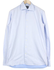 SUITSUPPLY Men Shirt 40-7/15 3/4L Blue Pure Cotton Button-Up Formal Long Sleeve