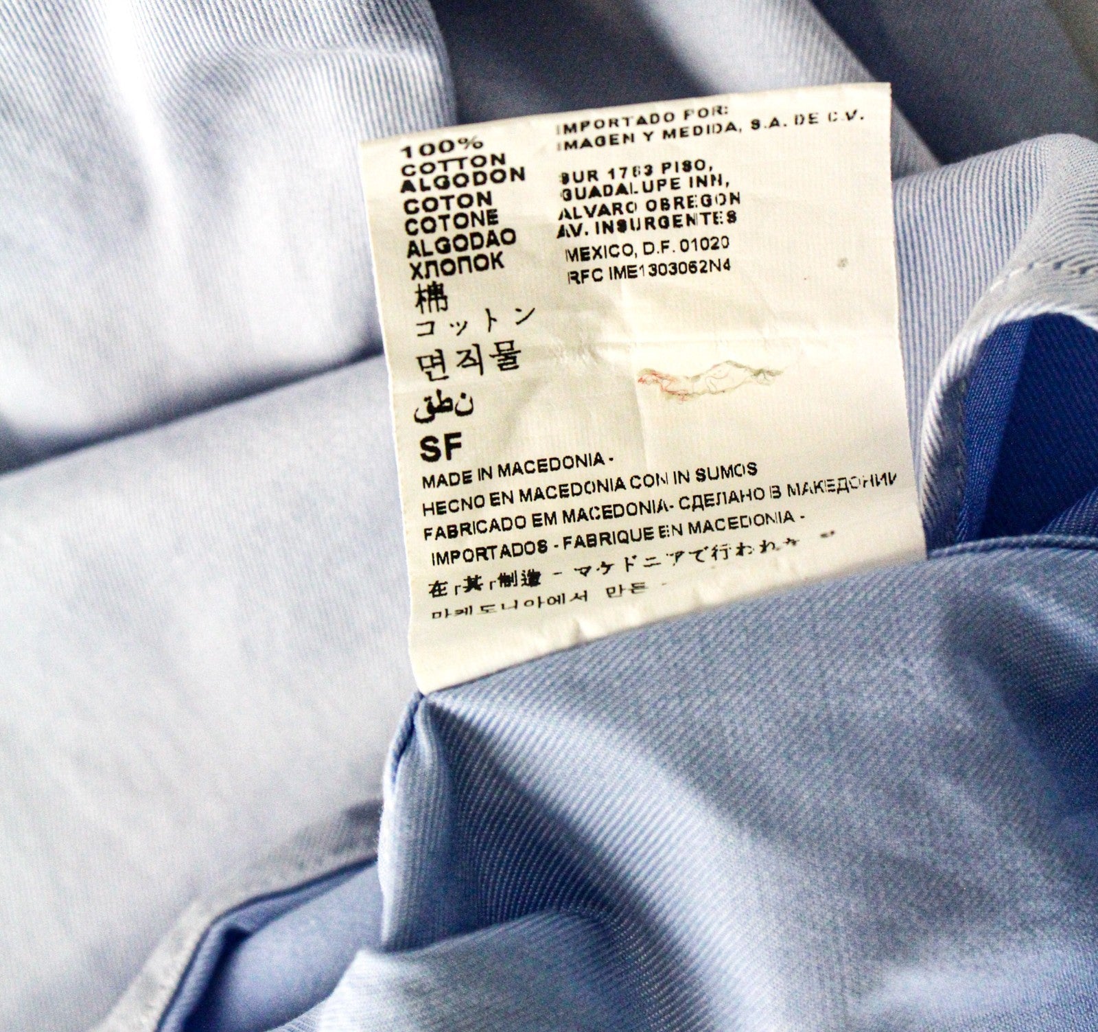 SUITSUPPLY Men Shirt 40-7/15 3/4L Blue Pure Cotton Button-Up Formal Long Sleeve