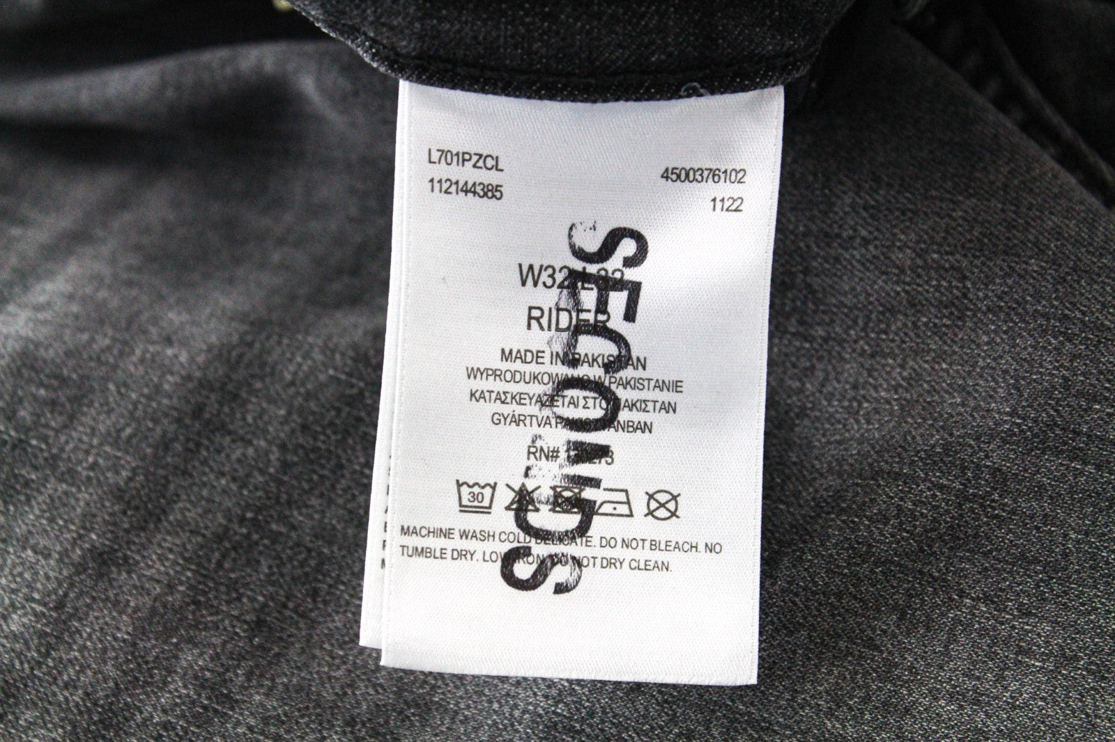 LEE Rider Men Jeans W32/L32 Slim Fit Grey Cotton Stretch Faded 5-Pocket