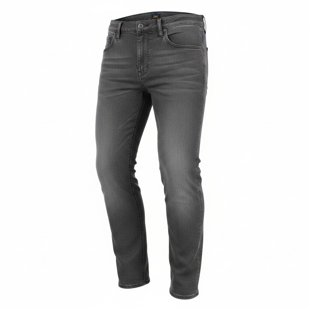 LEE Rider Men Jeans W38/L32 Slim Fit Grey Cotton Stretch Fade Wash 5-Pocket