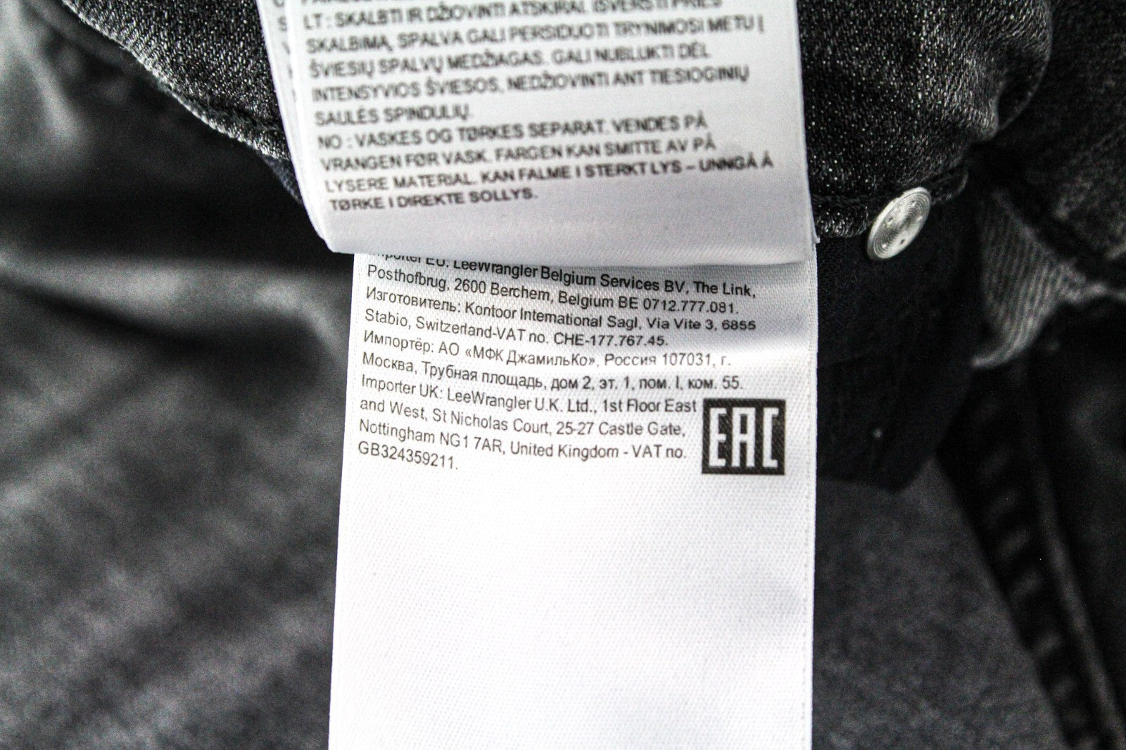 LEE Rider Men Jeans W38/L32 Slim Fit Grey Cotton Stretch Fade Wash 5-Pocket