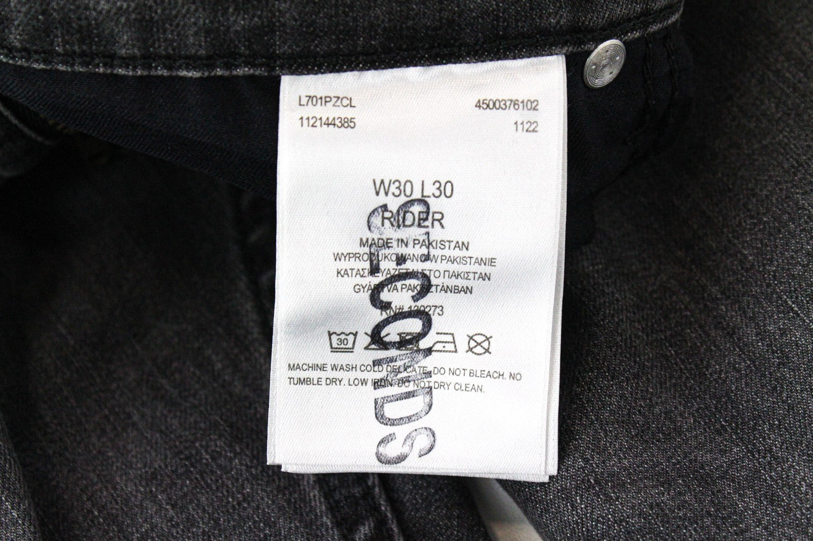 LEE Rider Men Jeans W30/L30 Slim Grey Cotton Stretch Washed Denim 5-Pocket