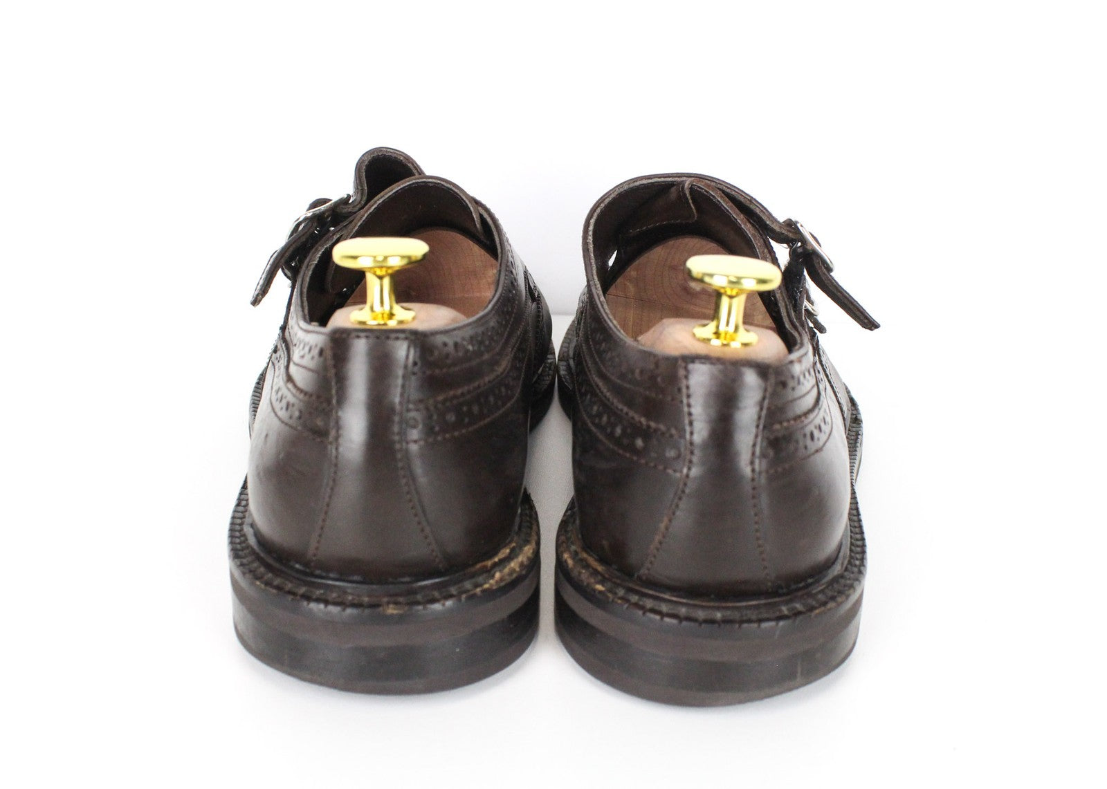 SUITSUPPLY Men Formal Shoes EU40 Dark Brown Double Buckled Leather Classic