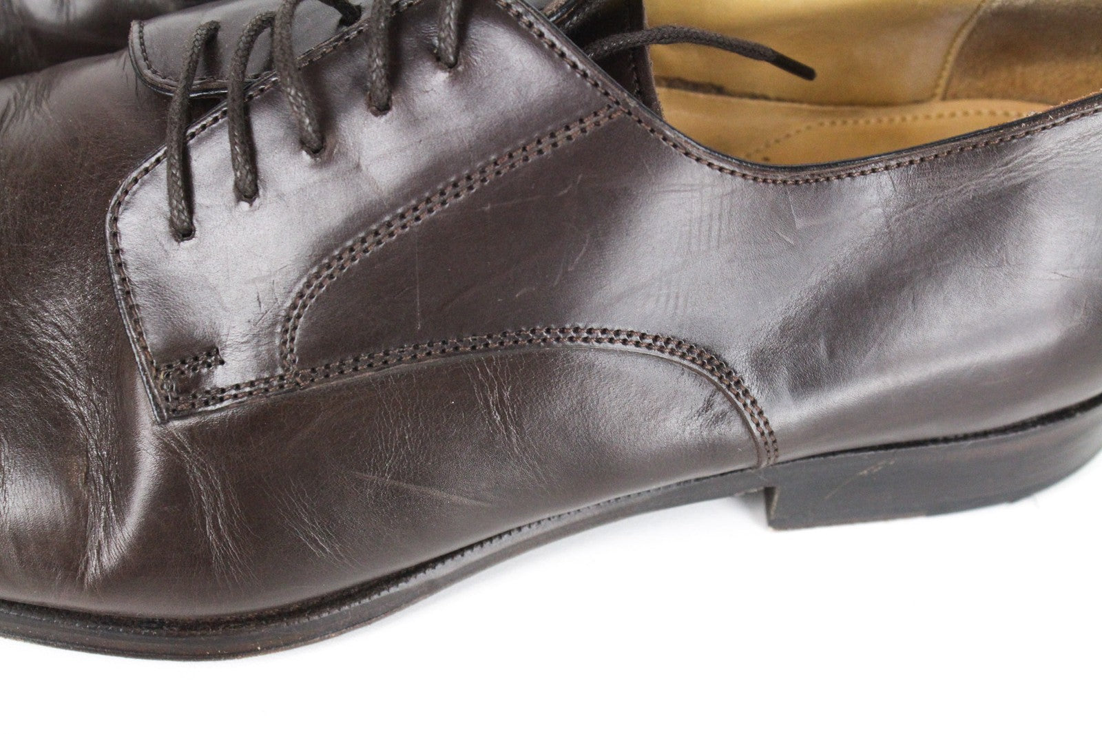 SUITSUPPLY Men Formal Shoes EU43.5 Dark Brown Leather Laced Low-Top Classic