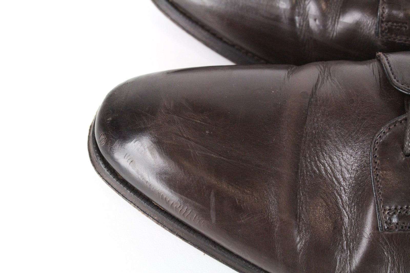 SUITSUPPLY Men Formal Shoes EU43.5 Dark Brown Leather Laced Low-Top Classic