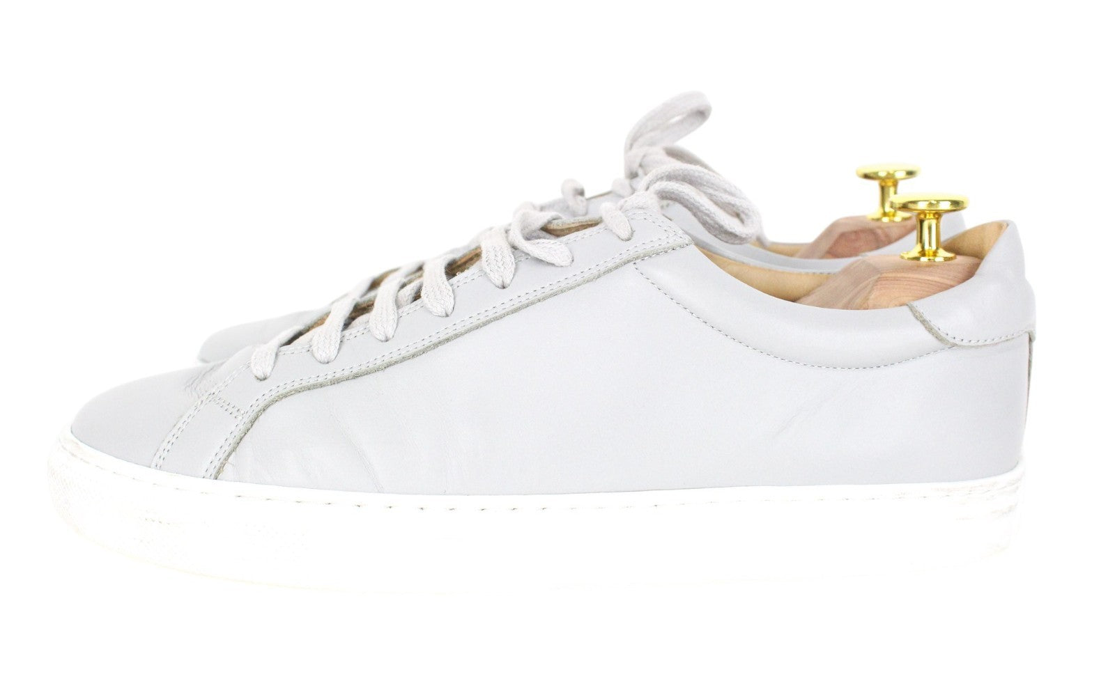 SUITSUPPLY Men Trainers EU40 Grey Genuine Leather Laced Casual Sneakers