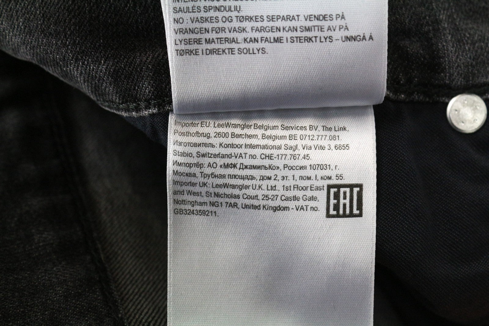 LEE Rider Men Jeans W33/L32 Slim Fit Washed 5-Pocket Grey Cotton Stretch