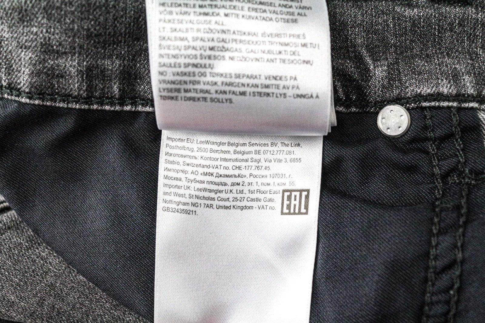 LEE Rider Men Jeans W33/L32 Slim Fit Wash 5-Pocket Grey Cotton Stretch