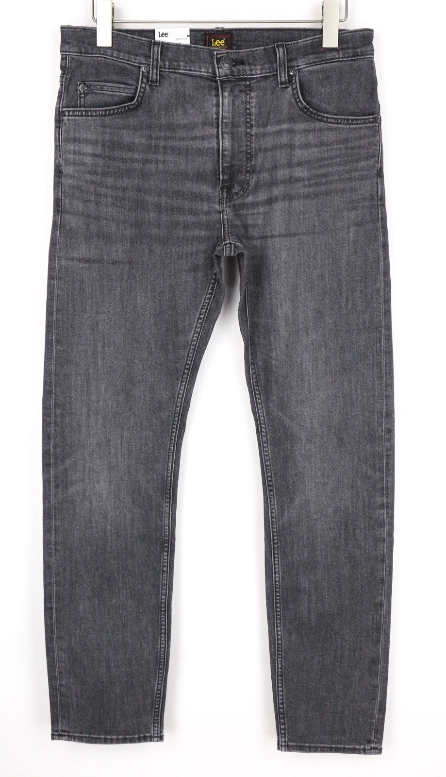 LEE Rider Men Jeans W32/L32 Slim Fit Washed 5-Pocket Grey Cotton Stretch Denim
