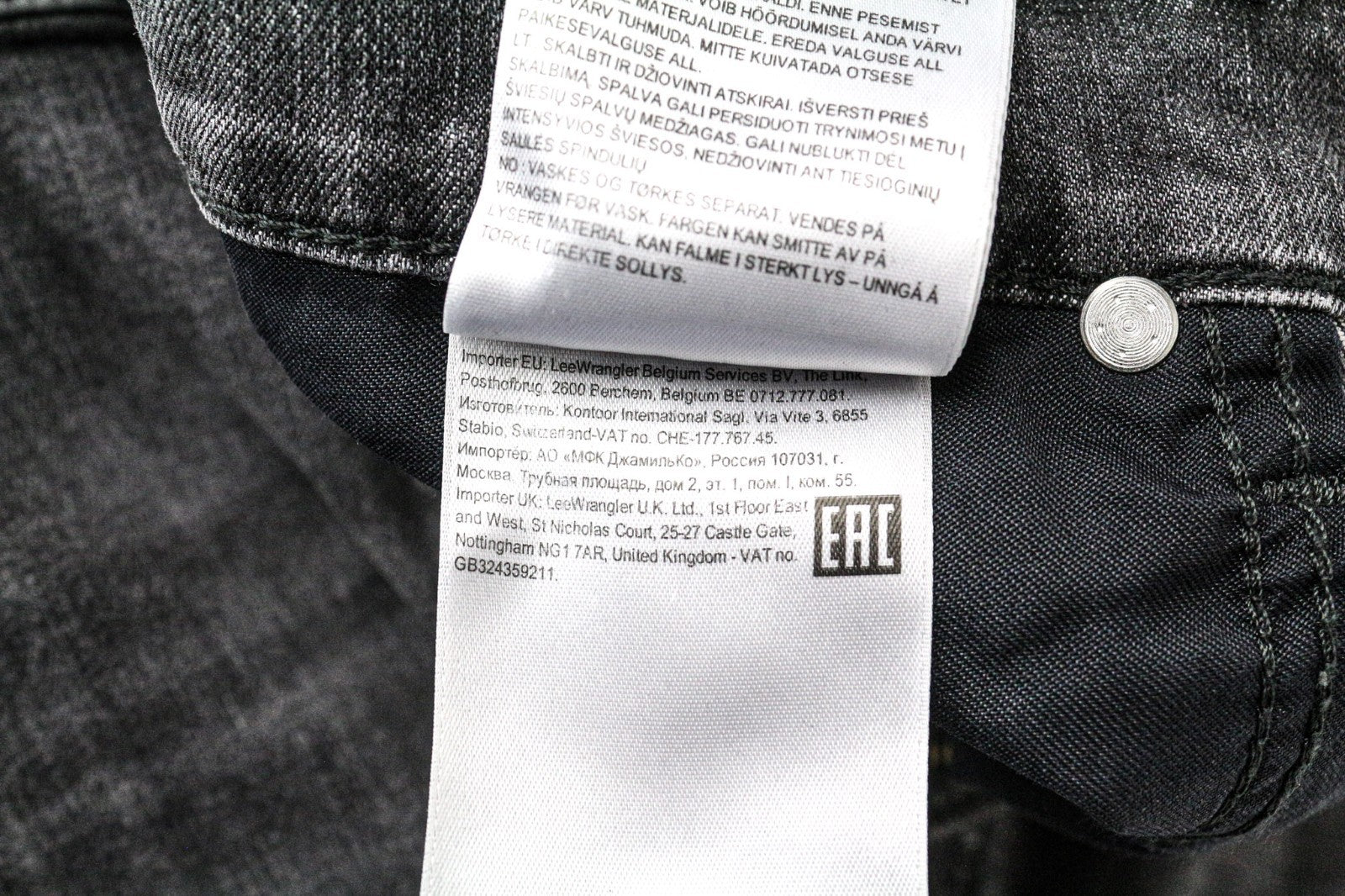 LEE Rider Men Jeans W38/L32 Slim Wash 5-Pocket Grey Cotton Stretch Denim
