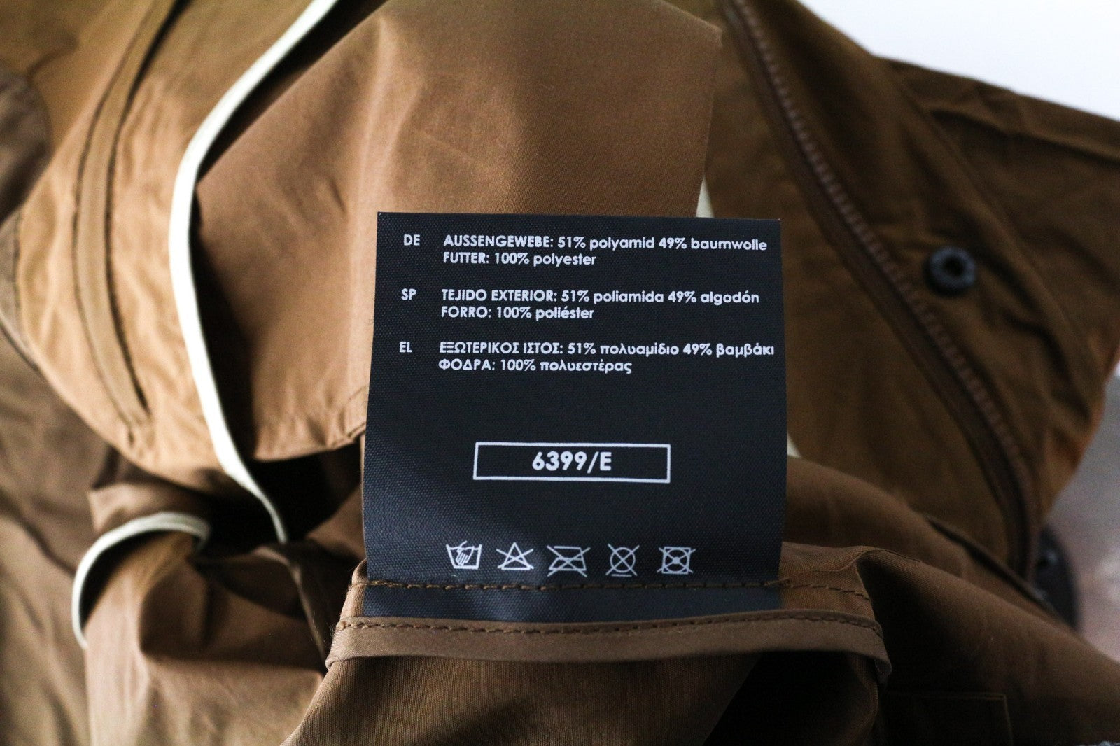 TUCANO URBANO Febo Men Jacket 3XL Brown Cotton Blend Windproof Breathable Zip