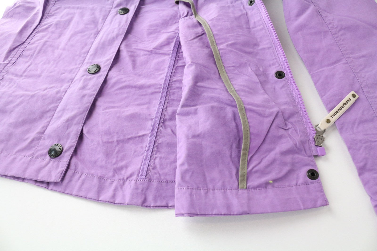 TUCANO URBANO Demetra Women Jacket L Purple Cotton Blend Windproof Zip Snaps