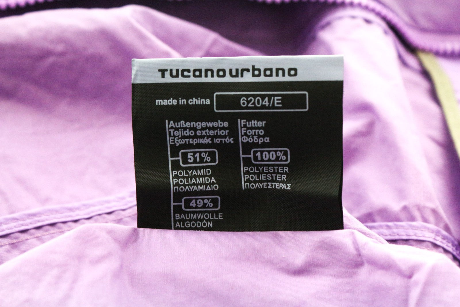 TUCANO URBANO Demetra Women Jacket L Purple Cotton Blend Windproof Long Sleeve