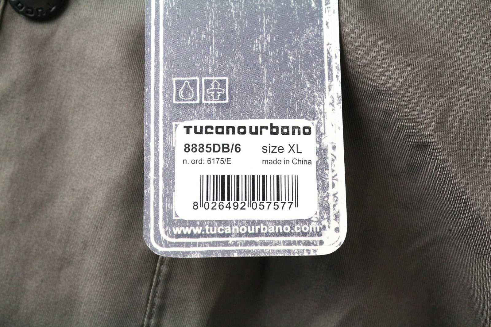 TUCANO URBANO Angus Men Jacket XL Brown Cotton Blend Waterproof Hooded Moto