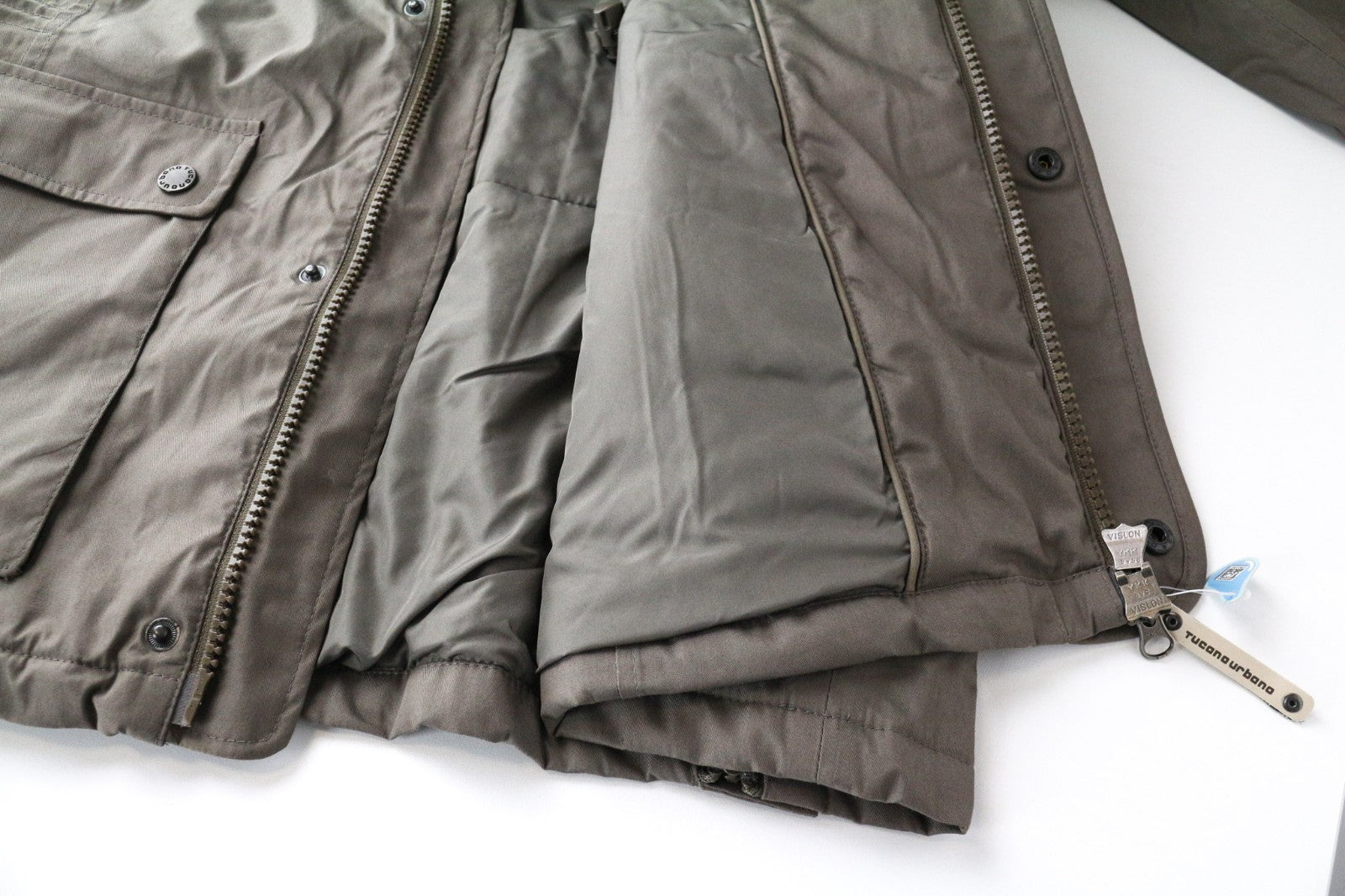 TUCANO URBANO Angus Men Jacket XL Brown Cotton Blend Waterproof Hooded Moto