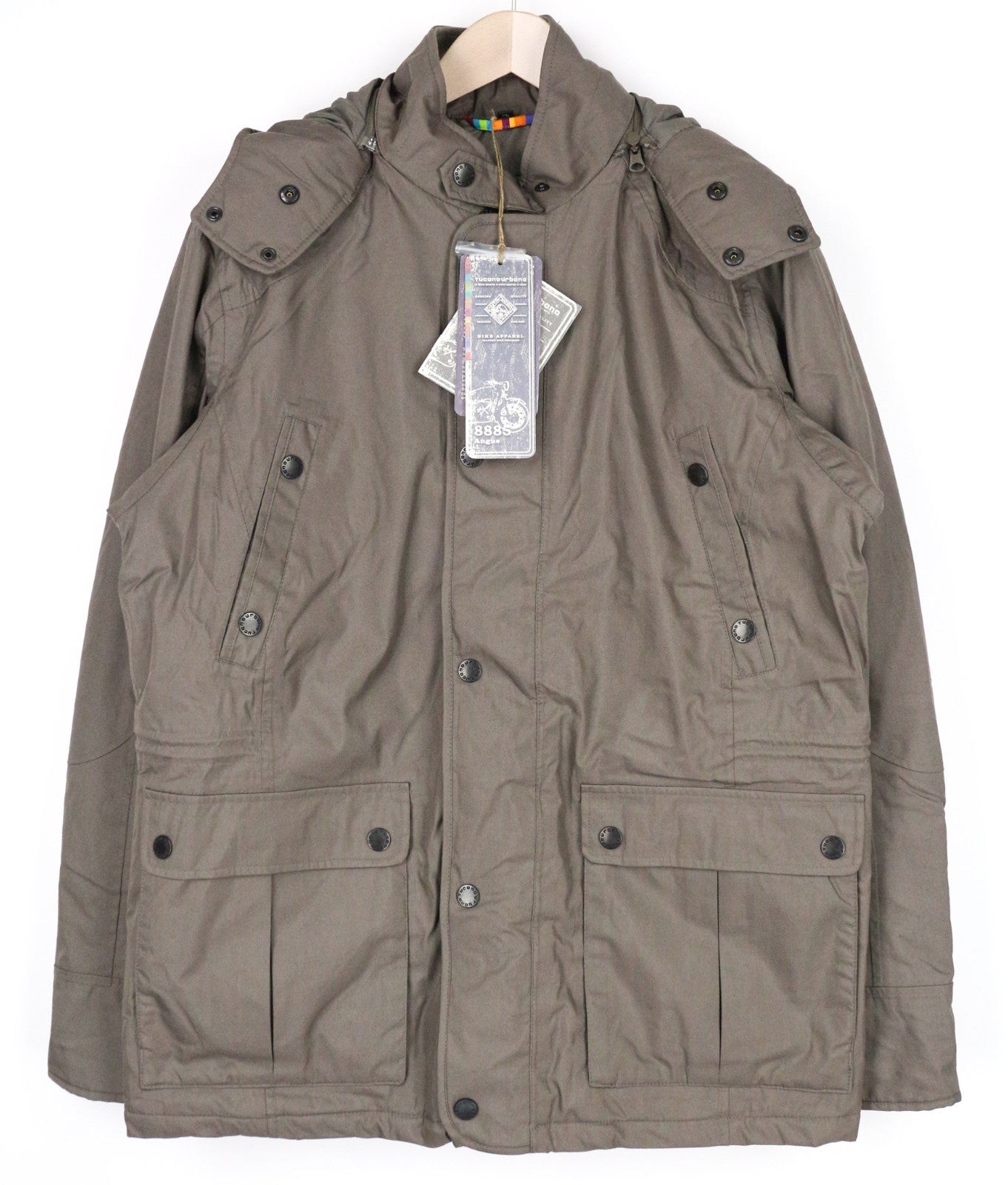 TUCANO URBANO Angus Men Jacket XL Brown Cotton Blend Waterproof Armour Pocket