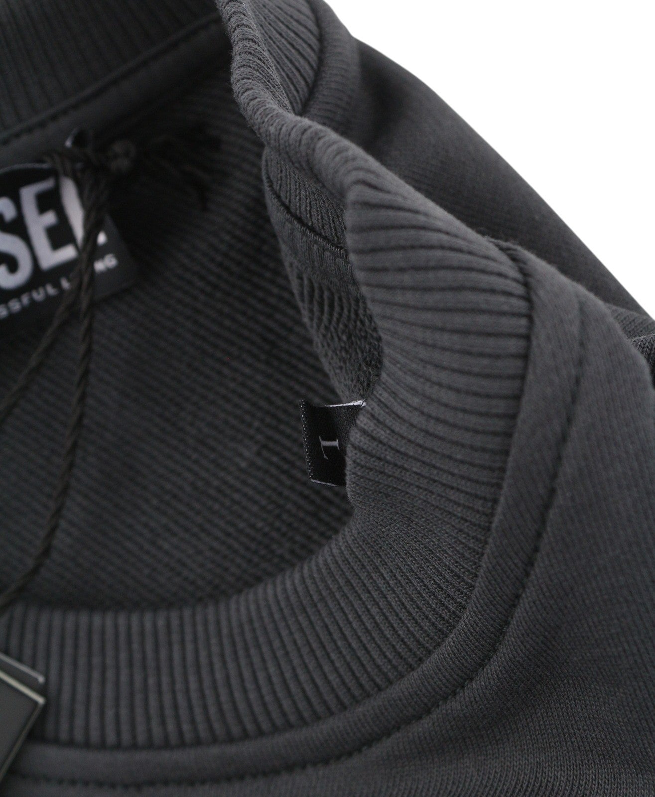 DIESEL Indigo-Out Men Hoodie L Dark Grey Crew Neck Pull On RRP175