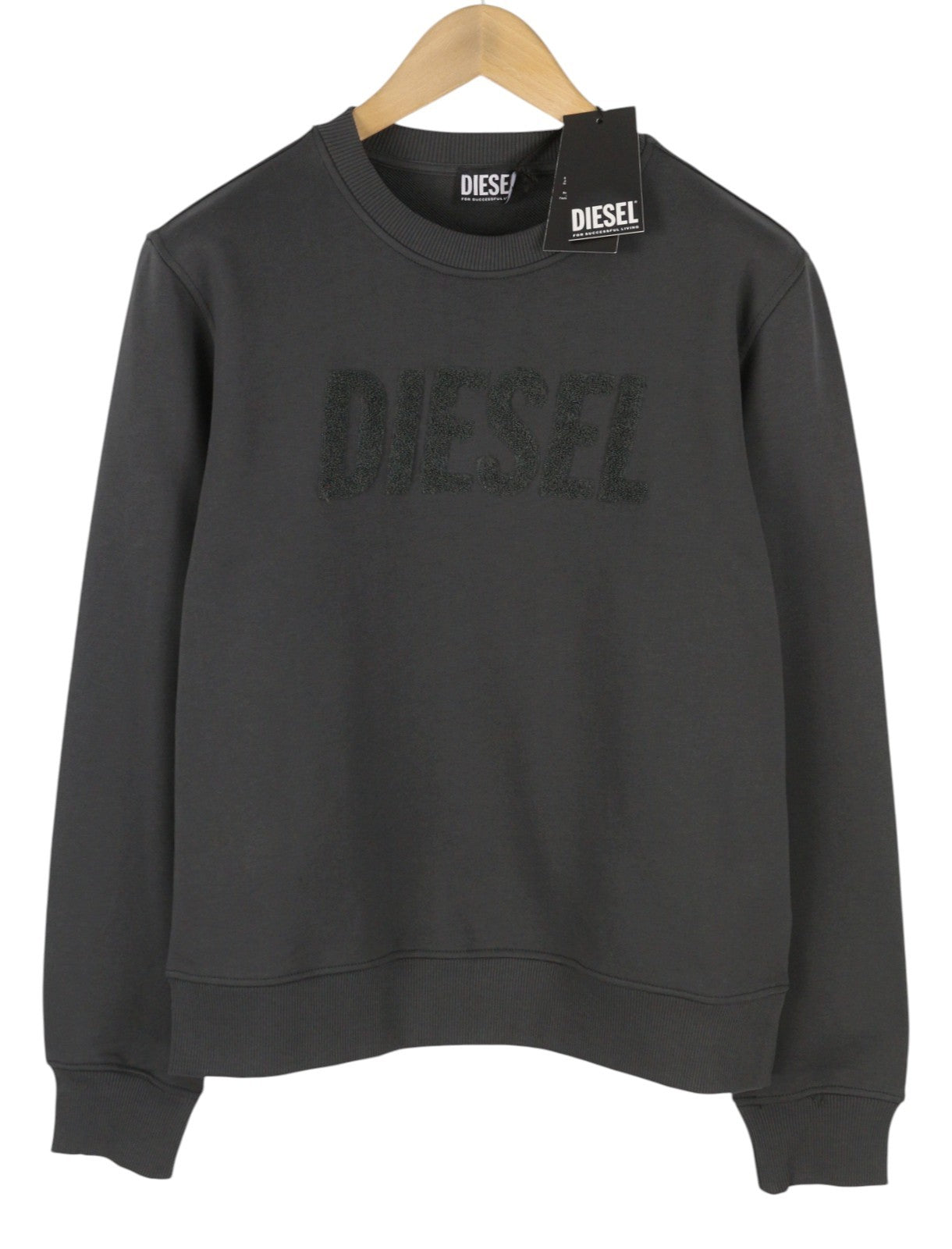 DIESEL Indigo-Out Men Hoodie L Dark Grey Crew Neck Pull On RRP175