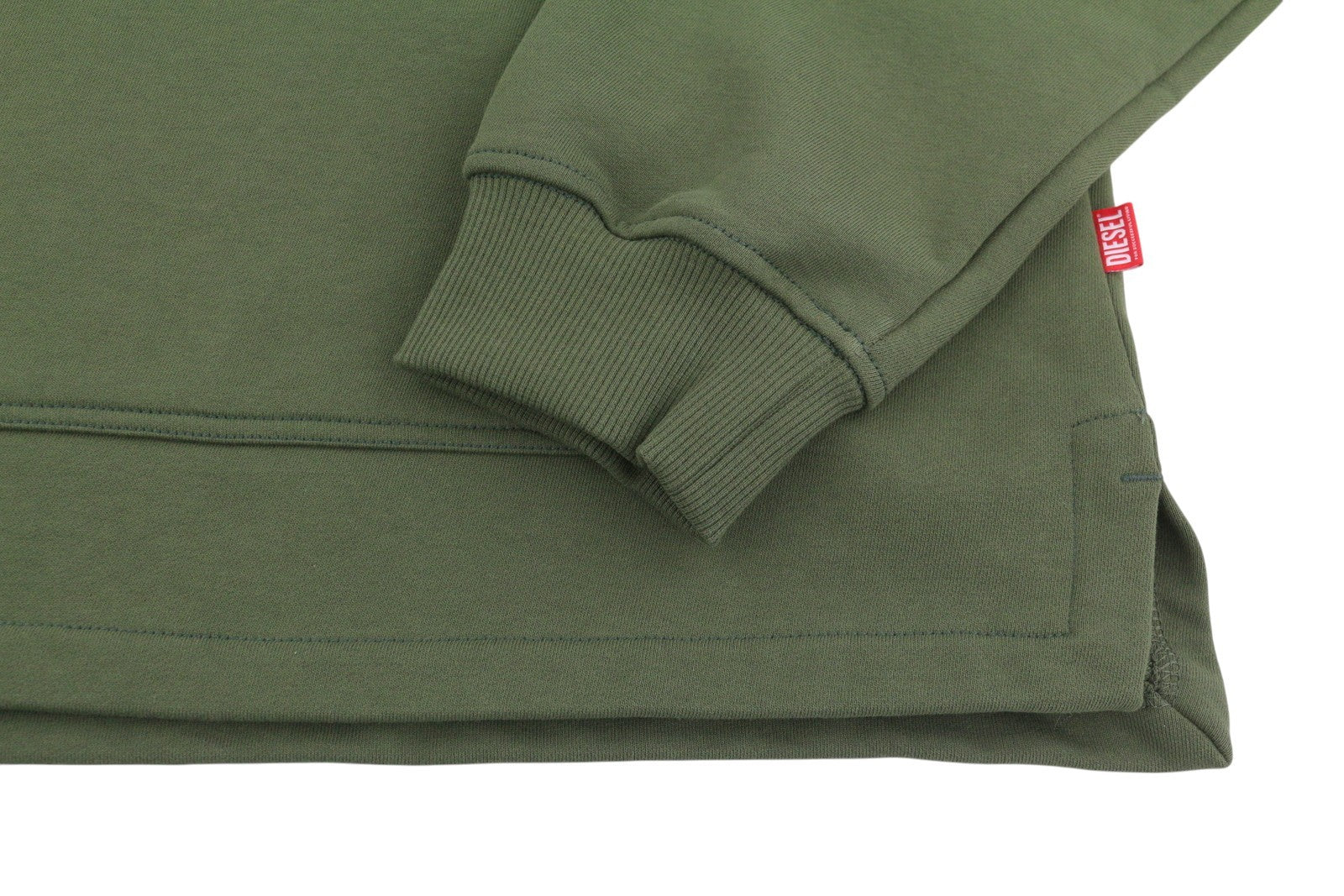 DIESEL S-Baxt-Hood-R1 Men Hoodie L Green Graphic Print Kangaroo Pocket RRP295