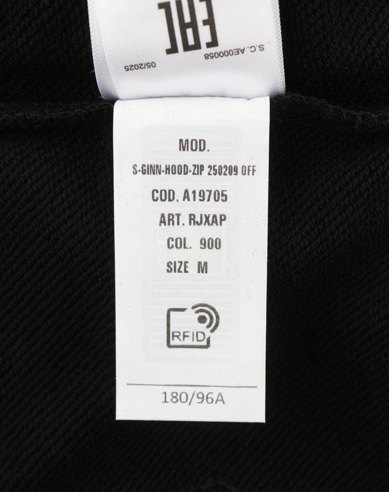 DIESEL S-Ginn-Hood-Zip 250209 Off Men Hoodie M Black Full Zip RRP175