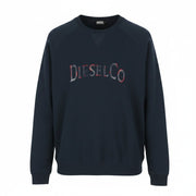 DIESEL S-Raglan-Waf Men Sweatshirt L Blue Crew Neck Front Logo Pull On RRP175