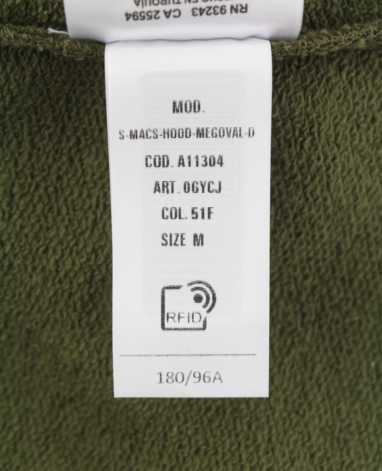 DIESEL S-Macs-Hood-Megoval-D Men Hoodie M Khaki Green Kangaroo Pocket RRP250