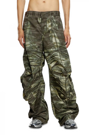 DIESEL P-Arne Men Trousers 52 W37 Khaki Camouflage Twill Cargo RRP375
