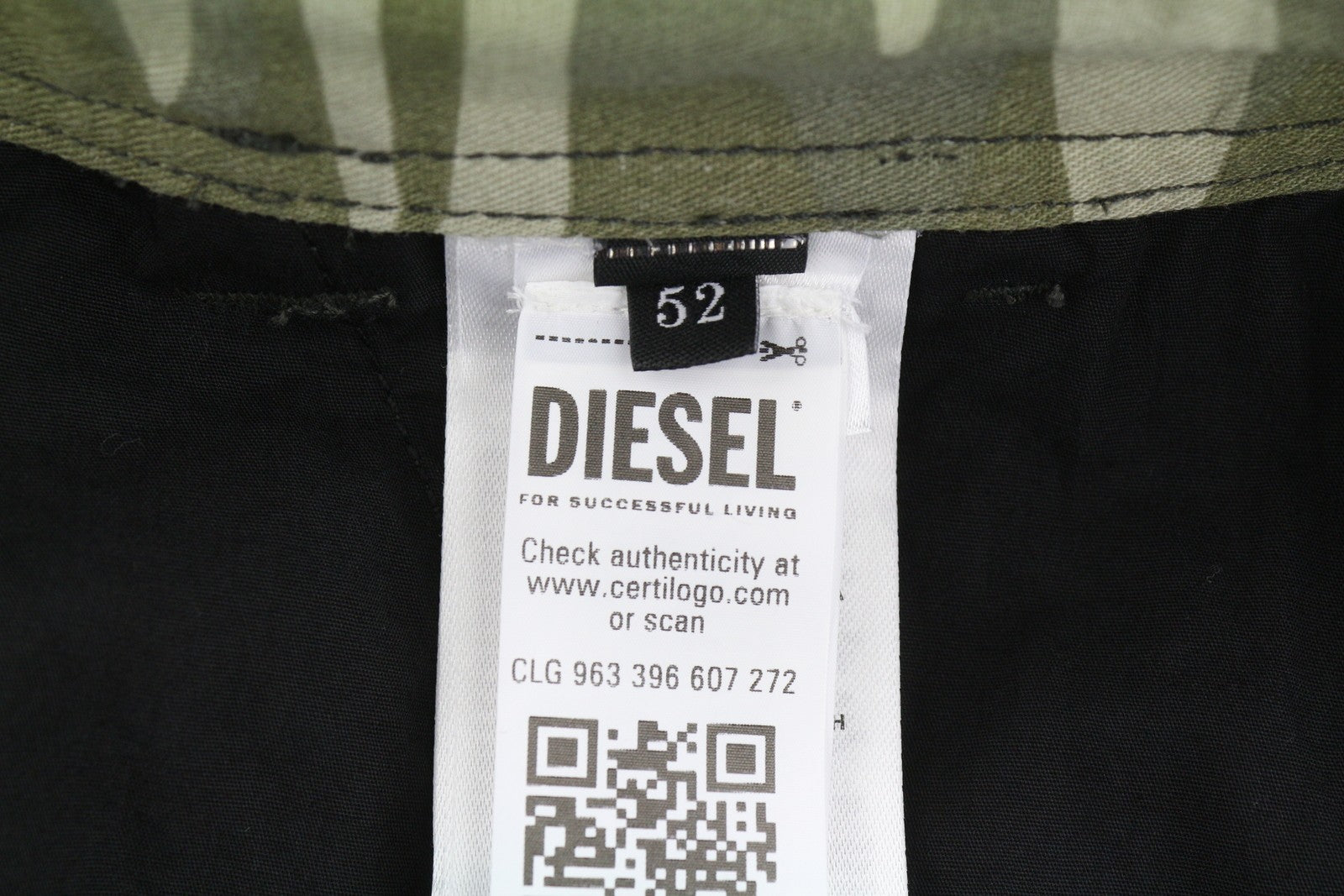 DIESEL P-Arne Men Trousers 52 W37 Khaki Camouflage Twill Cargo RRP375