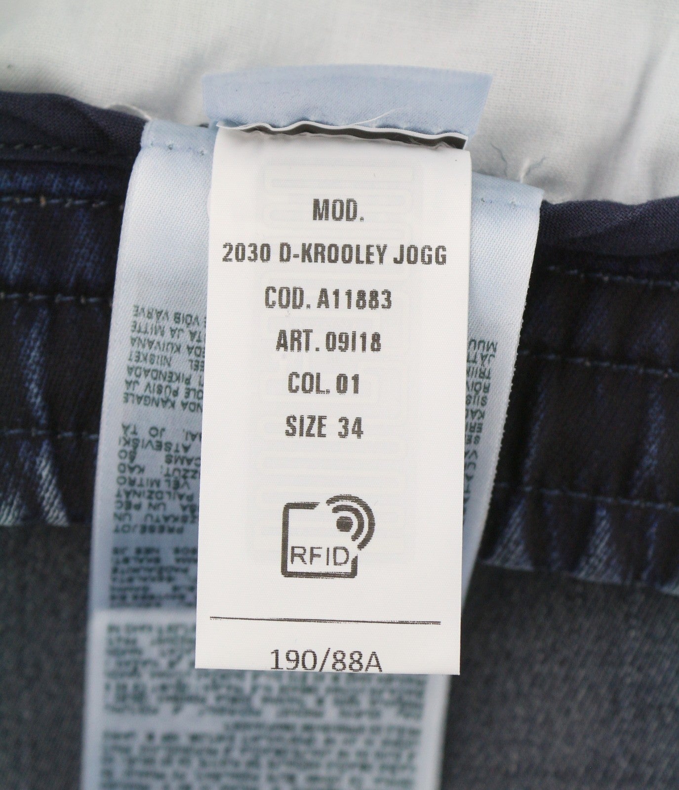 DIESEL 2030 D-Krooley 09I18 Jogg Men Jeans W34 Blue Faded Distress RRP350