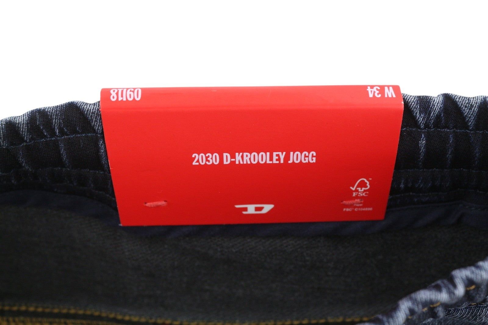 DIESEL 2030 D-Krooley 09I18 Jogg Men Jeans W34 Blue Faded Distress RRP350