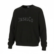 DIESEL S-Raglan-Waf Men Sweatshirt L Black Crew Collar Front Logo Pull On RRP175