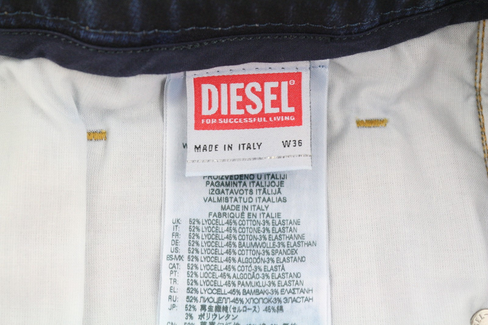 DIESEL 2030 D-Krooley 09I18 Jogg Men Jeans W36 Blue Faded Distress RRP350