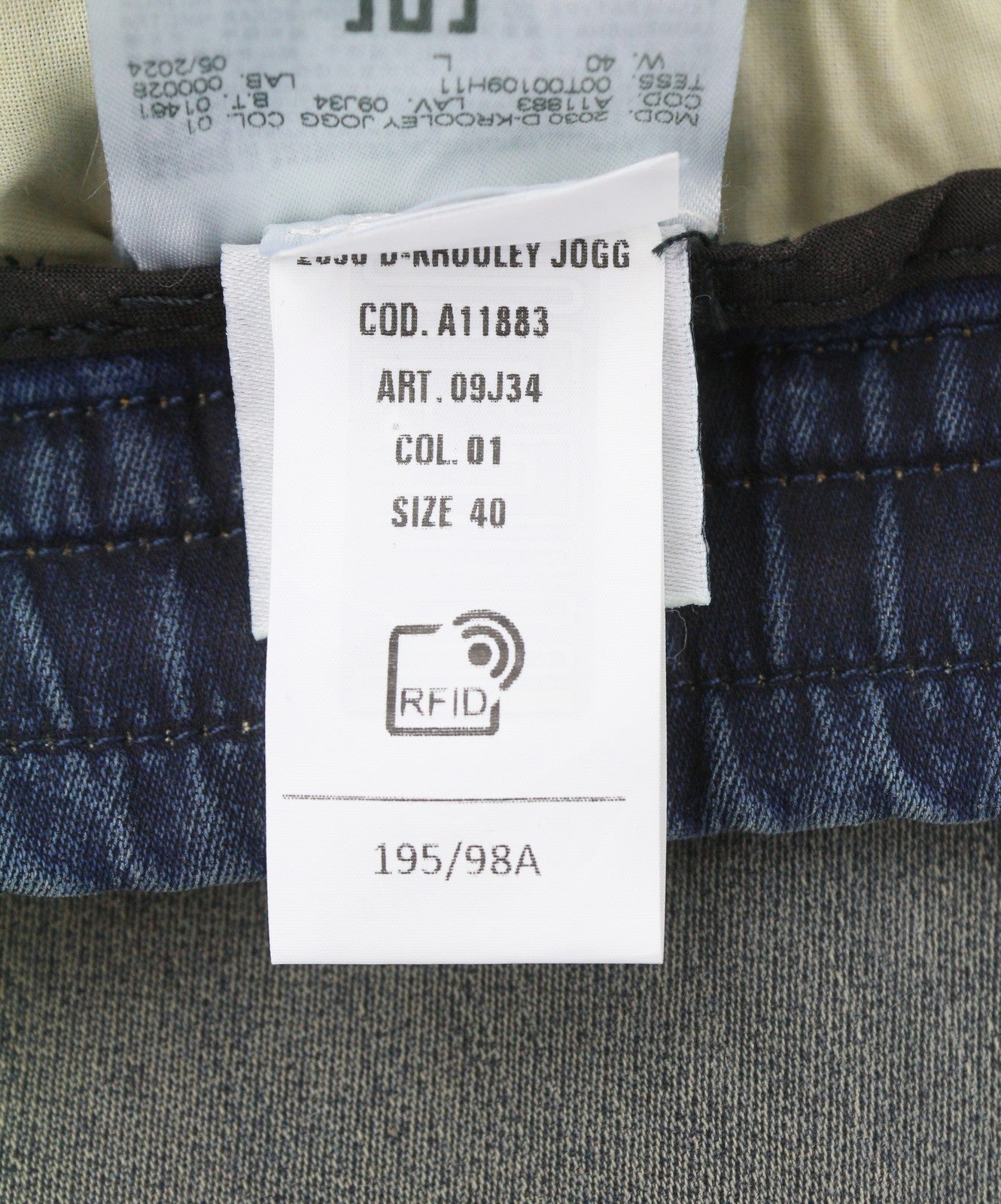 DIESEL 2030 D-Krooley 09J34 Jogg Men Jeans W40 Blue Faded Distress RRP295
