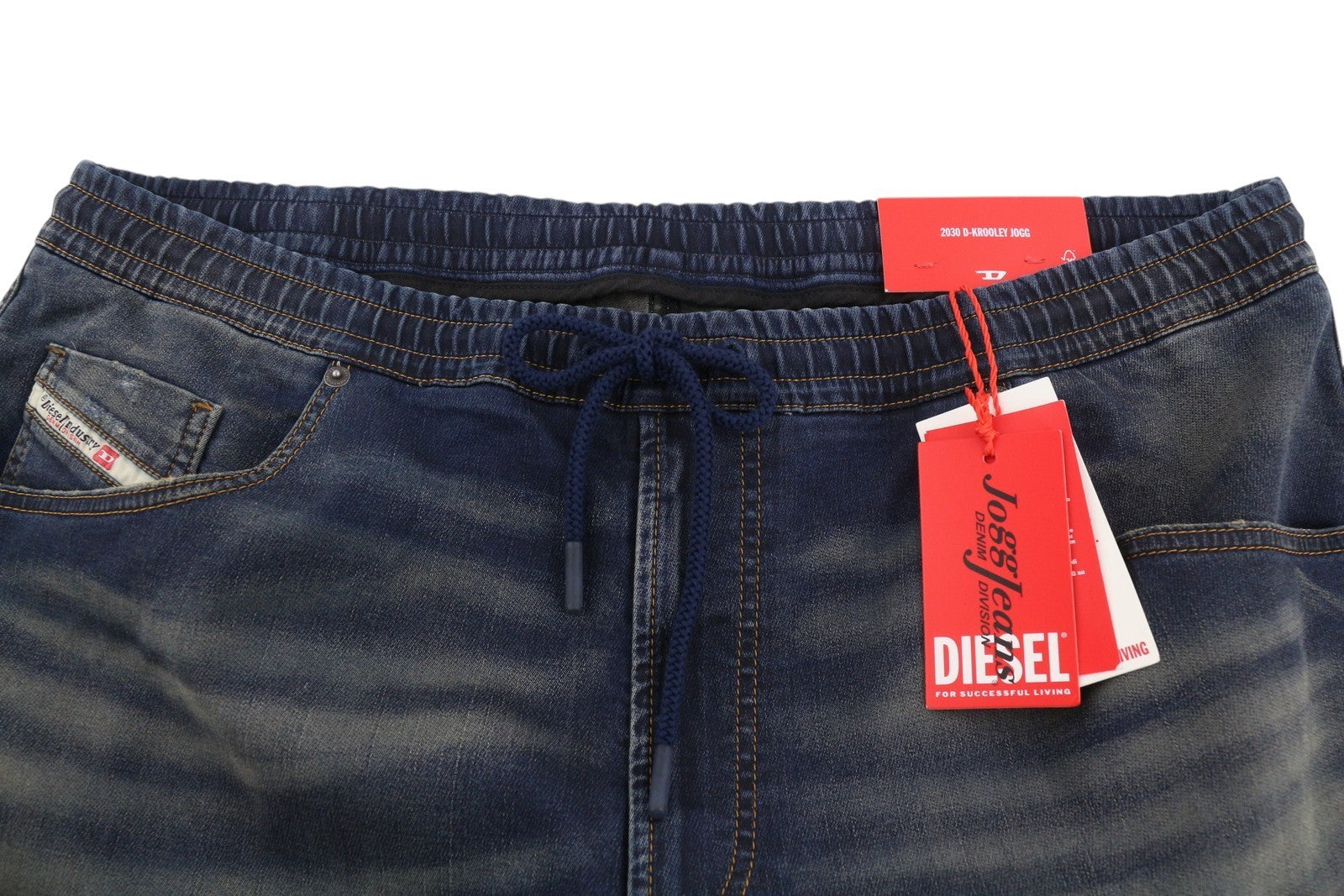 DIESEL 2030 D-Krooley 09J34 Jogg Men Jeans W40 Blue Faded Distress RRP295